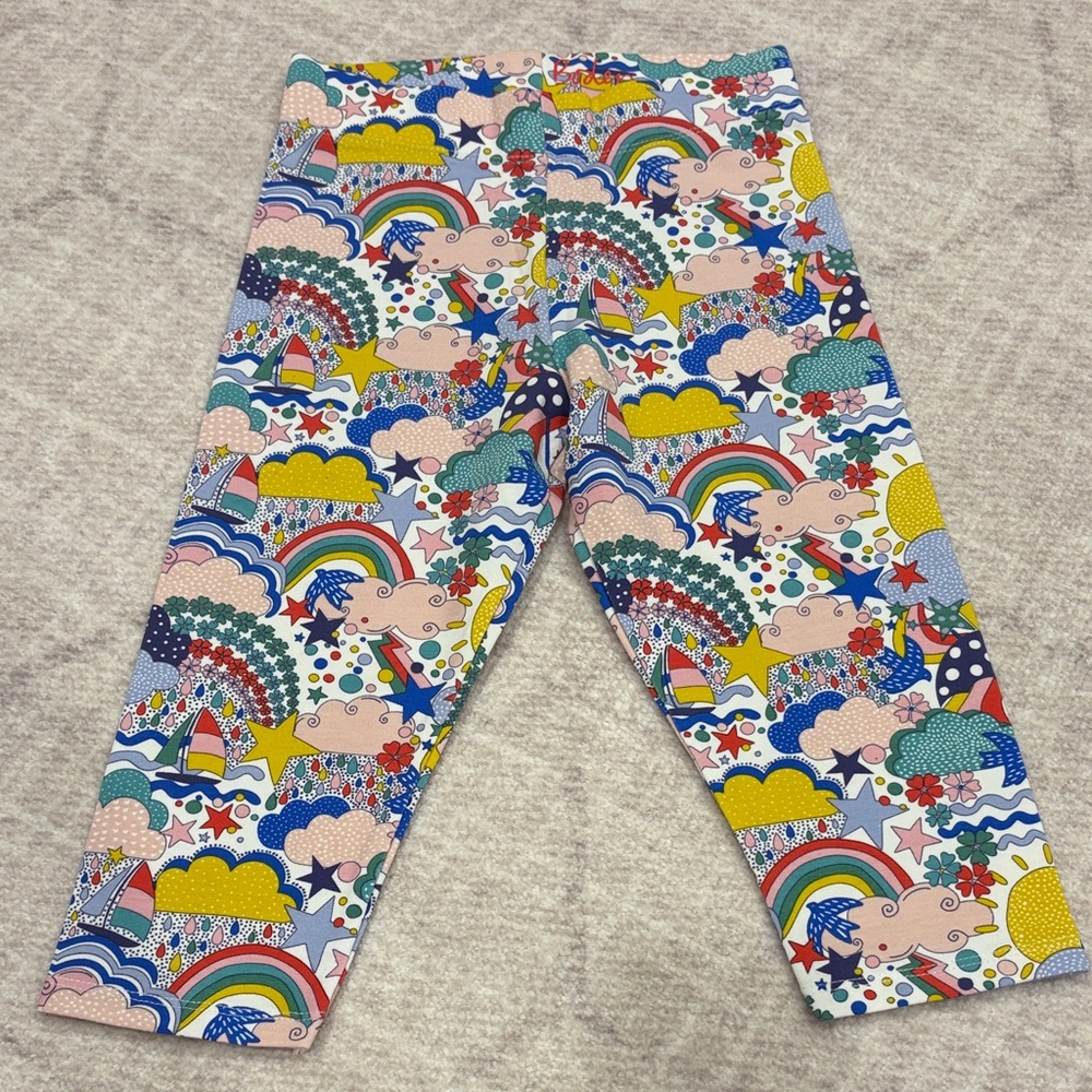 Boden Multicolor Rainbow & Cloud Print Girls' Leggings